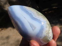 Polished Blue Lace Agate Standing Free Forms  x 4 From Nsanje, Malawi