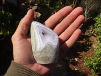 Polished Blue Lace Agate Standing Free Forms  x 4 From Nsanje, Malawi