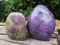 Polished Purple Stichtite & Serpentine Standing Free Forms  x 2 From Barberton, South Africa - TopRock