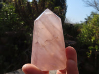 Polished Gemmy Rose Quartz Points x 6 From Antsirabe, Madagascar