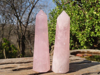 Polished Gemmy Rose Quartz Points x 6 From Antsirabe, Madagascar