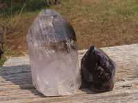 Polished Gorgeous Pair Of Amethyst Window & Smokey Quartz Points  x 2 From Madagascar - TopRock