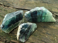 Polished One Side Polished Watermelon Fluorite Slabs x 3 From Uis, Namibia - TopRock