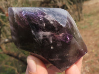 Polished Gorgeous Pair Of Amethyst Window & Smokey Quartz Points  x 2 From Madagascar - TopRock