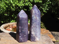 Polished Purple Lepidolite Points  x 3 From Madagascar - Toprock Gemstones and Minerals 