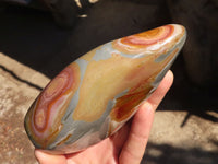 Polished Polychrome / Picasso Jasper Standing Free Forms  x 3 From Madagascar - Toprock Gemstones and Minerals 