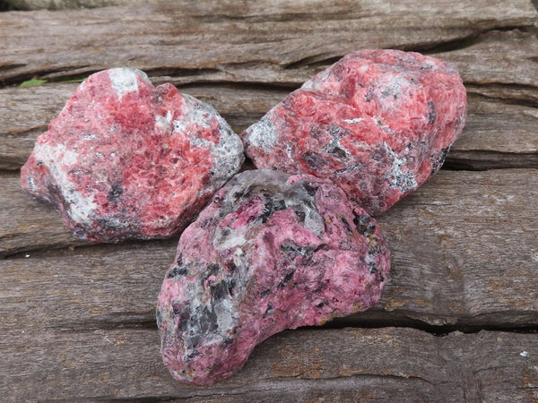 Natural Rough Red Rhodonite Cobbed Specimens  x 6 From Zimbabwe - TopRock