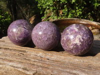 Polished Purple Lepidolite Spheres With Rubellite On Some  x 4 From Ambatondrazaka, Madagascar - Toprock Gemstones and Minerals 