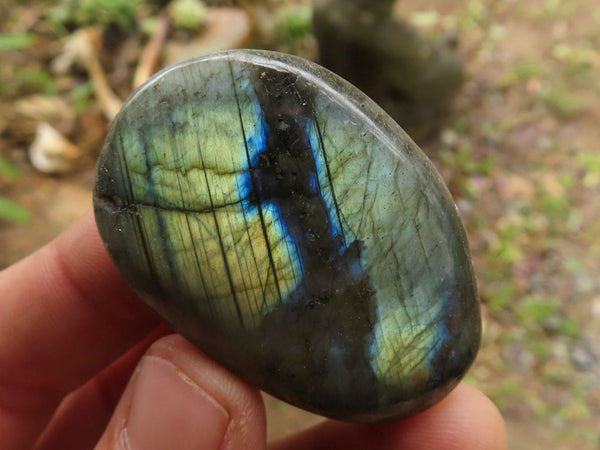 Polished Flashy Labradorite Palm Stones  x 20 From Tulear, Madagascar - TopRock