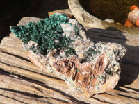 Natural Rare Ball Malachite On Drusy Quartz & Dolomite Matrix  x 1 From Kambove, Congo - Toprock Gemstones and Minerals 