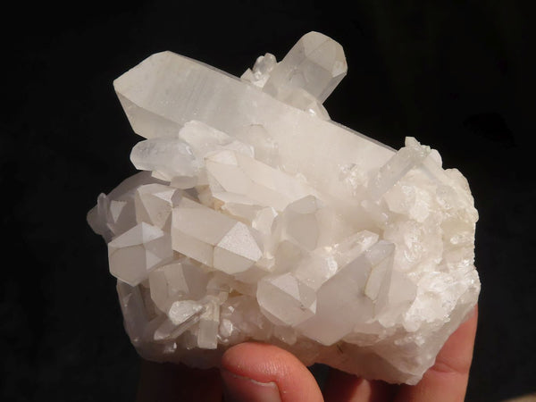 Natural Small White Quartz Clusters  x 12 From Madagascar