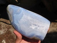 Polished Extra Large Blue Lace Agate Standing Free Form  x 1 From Nsanje, Malawi - Toprock Gemstones and Minerals 