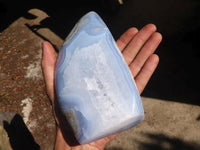 Polished Extra Large Blue Lace Agate Standing Free Form  x 1 From Nsanje, Malawi - Toprock Gemstones and Minerals 