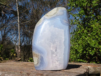 Polished Extra Large Blue Lace Agate Standing Free Form  x 1 From Nsanje, Malawi - Toprock Gemstones and Minerals 