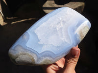 Polished Extra Large Blue Lace Agate Standing Free Form  x 1 From Nsanje, Malawi - Toprock Gemstones and Minerals 