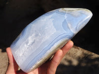 Polished Extra Large Blue Lace Agate Standing Free Form  x 1 From Nsanje, Malawi - Toprock Gemstones and Minerals 