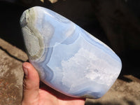 Polished Extra Large Blue Lace Agate Standing Free Form  x 1 From Nsanje, Malawi - Toprock Gemstones and Minerals 