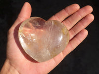 Polished Clear Rock Crystal Gemstone Hearts x 4 From Madagascar