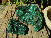 Natural Chatoyant Silky Malachite Specimens  x 2 From Congo - Toprock Gemstones and Minerals 