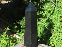 Polished Black Basalt Crystal Points x 4 From Madagascar - TopRock