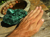 Natural Chatoyant Silky Malachite Specimens  x 2 From Congo - Toprock Gemstones and Minerals 