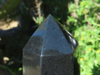 Polished Black Basalt Crystal Points x 4 From Madagascar - TopRock