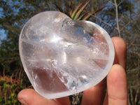 Polished Clear Rock Crystal Gemstone Hearts x 4 From Madagascar