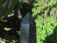 Polished Black Basalt Crystal Points x 4 From Madagascar - TopRock