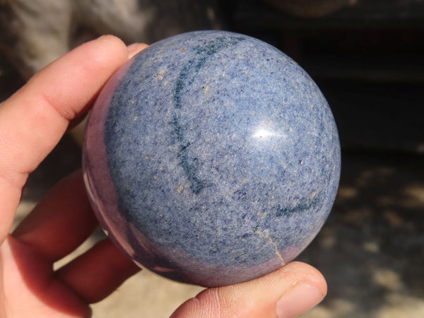 Polished Blue Lazulite Spheres  x 6 From Madagascar