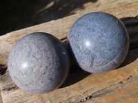 Polished Blue Lazulite Spheres  x 6 From Madagascar