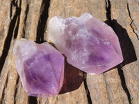 Natural Single Jacaranda Amethyst Crystals  x 12 From Mumbwa, Zambia - Toprock Gemstones and Minerals 