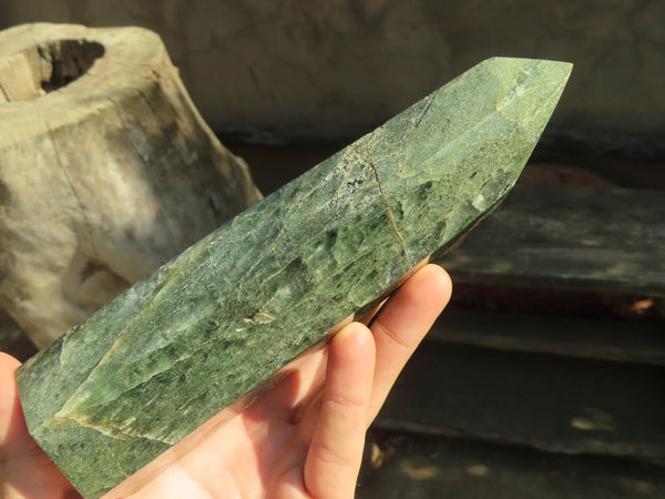 Polished Banded Green Fuchsite Quartz Points  x 2 From Ambatondrazaka, Madagascar