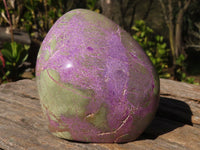 Polished Stichtite & Serpentine Standing Free Forms With Silky Purple Threads  x 3 From Barberton, South Africa - Toprock Gemstones and Minerals 