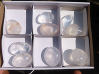 Polished Girasol Pearl Quartz Palm Stones  x 9 From Ambatondrazaka, Madagascar - Toprock Gemstones and Minerals 