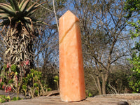 Polished  Large Orange Twist Calcite Tower  x 1 From Maevantanana, Madagascar