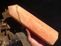 Polished  Large Orange Twist Calcite Tower  x 1 From Maevantanana, Madagascar