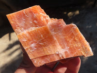 Natural New Sunset Orange Calcite Specimens  x 12 From Spitzkop, Namibia