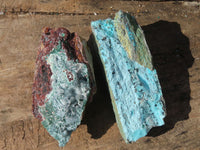 Natural Drusy Coated Chrysocolla & Malachite Dolomite Specimens x 6 From Congo