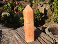 Polished  Large Orange Twist Calcite Tower  x 1 From Maevantanana, Madagascar