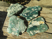 Polished On One Side Emerald Mtorolite Plates x 4 From Mutorashanga, Zimbabwe