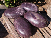 Polished Extra Large Purple Lepidolite Free Forms  x 4 From Zimbabwe - Toprock Gemstones and Minerals 