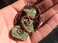 Polished Copper Wire Wrapped Ancient Eagle Pendants  x 6 From Zimbabwe