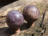 Polished Smokey Amethyst Spheres  x 2 From Madagascar - TopRock