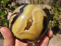 Polished Septaria Spheres x 4 From Mahajanga, Madagascar