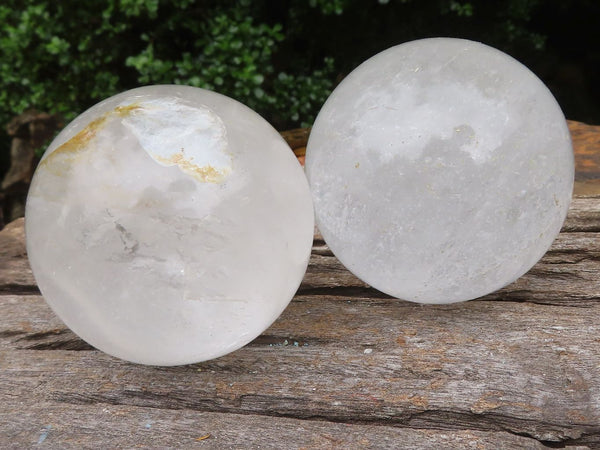 Polished Large Clear Quartz Crystal Balls  x 2 From Madagascar - TopRock