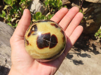 Polished Septaria Spheres x 4 From Mahajanga, Madagascar