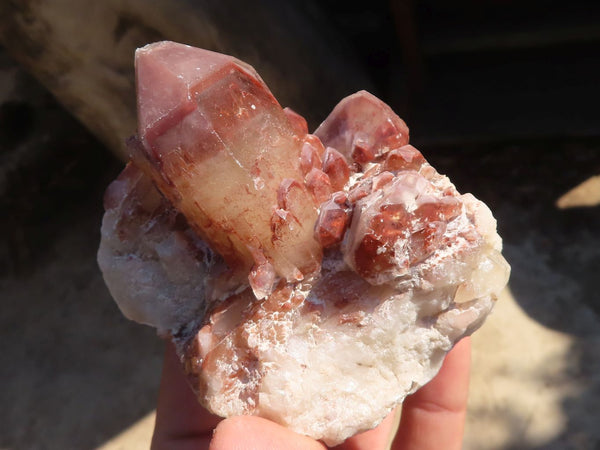 Natural Red Hematoid Quartz Specimens x 6 From Karoi, Zimbabwe