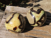 Polished Septaria Spheres x 4 From Mahajanga, Madagascar