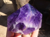 Polished Gemmy Chevron Amethyst Points  x 3 From Zambia - Toprock Gemstones and Minerals 