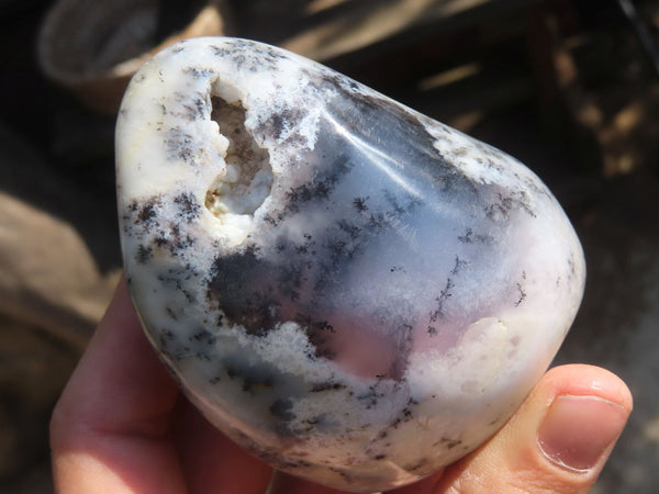 Polished Dendritic Opal Standing Free Forms  x 6 From Moralambo, Madagascar